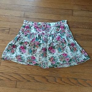 Cute Pink Floral Flouncy Skirt
